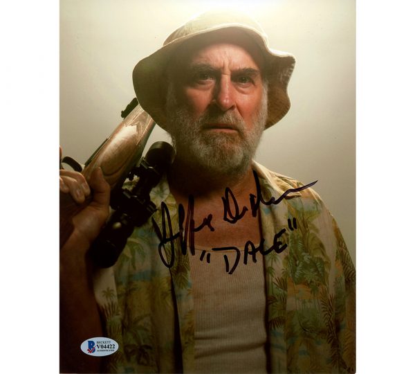 Jeffrey DeMunn Signed The Walking Dead Unframed 8x10 Photo - Close Up with Gun with "Dale" Inscription