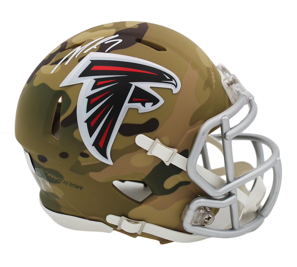 Michael Vick Signed Atlanta Falcons Speed Camo NFL Mini Helmet Radtke