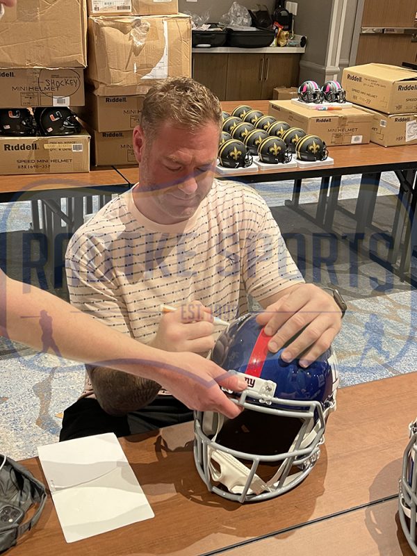 Jeremy Shockey Signed New York Giants Speed Authentic NFL Helmet - Image 2