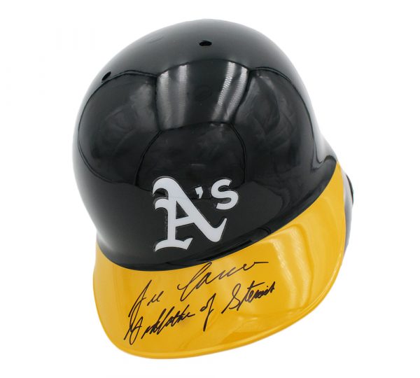 Jose Canseco Signed Oakland A's Rawlings Current MLB Helmet with "Godfather of Steroids" Inscription - Image 2