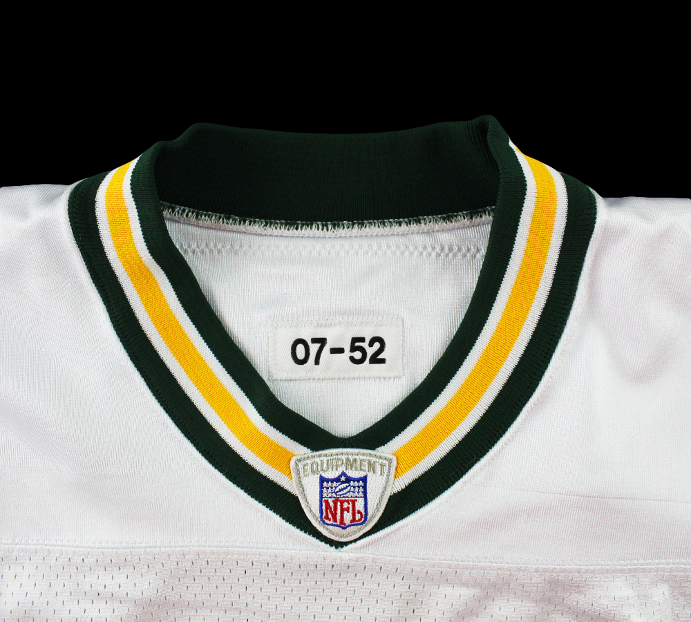 Brett Favre Signed Green Bay Packers Reebok Game Worn White NFL Jersey with "Game Used 11/4/07 & Pack 33 Chiefs 22" Inscriptions - Image 5
