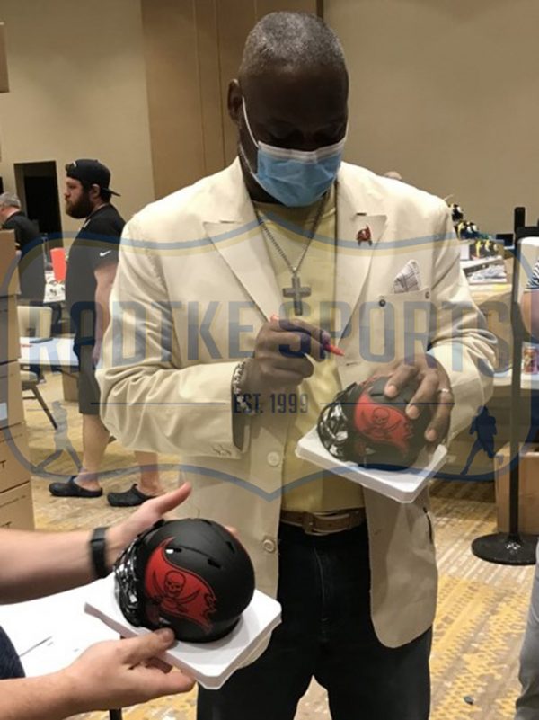 Derrick Brooks Signed Tampa Bay Buccaneers Speed Eclipse NFL Mini Helmet - Image 4