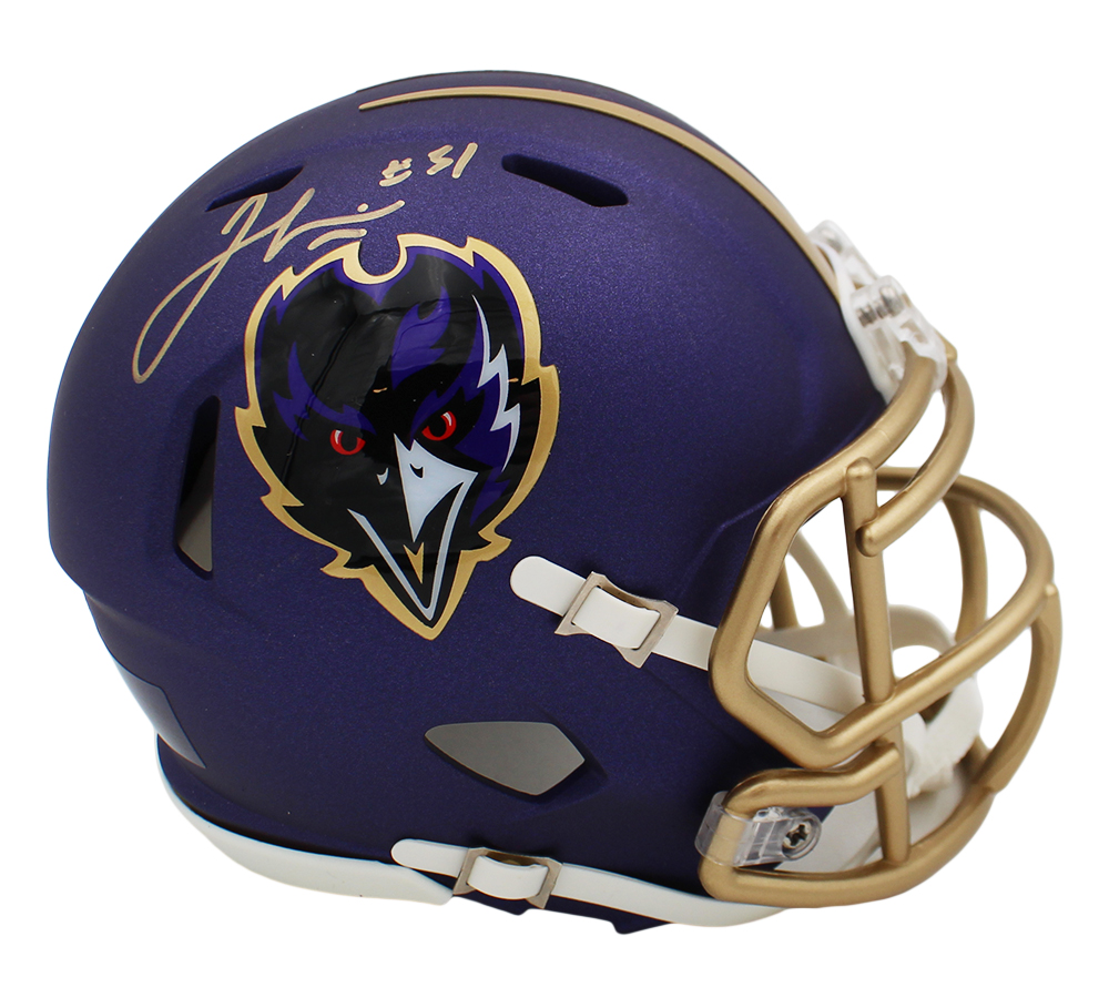 Jamal Lewis Signed Baltimore Ravens Speed Alternate Purple NFL Mini Helmet - Image 2
