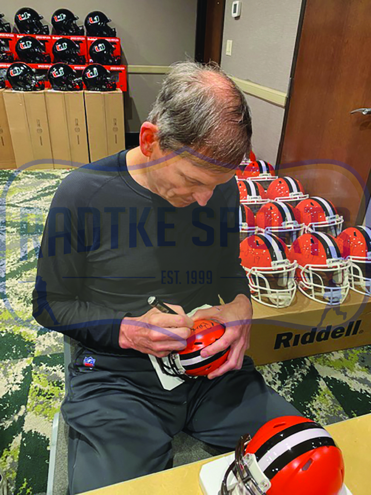 Bernie Kosar Signed Cleveland Browns Speed NFL Mini Helmet - Image 2