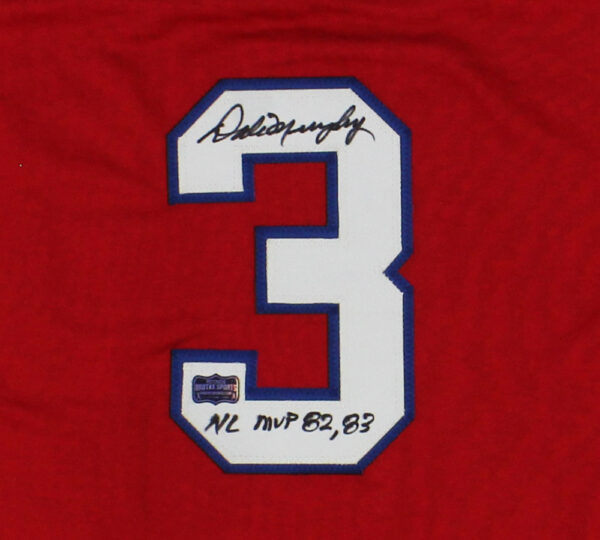 Dale Murphy Signed Atlanta Braves Custom Red MLB Jersey With "82, 83 NL MVP" Inscription - Image 2