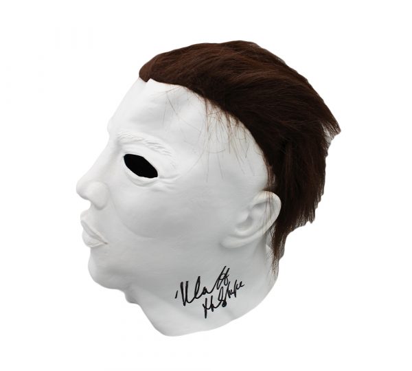 Nick Castle "Michael Myers" Signed "Halloween" White Replica Mask with "The Shape" Inscription