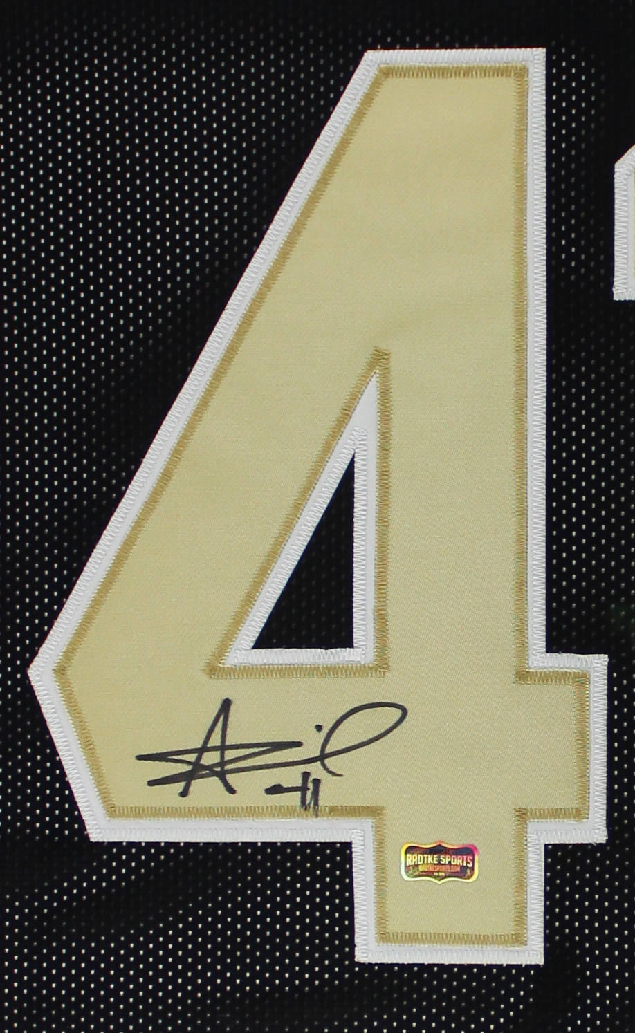 Alvin Kamara Signed New Orleans Framed 27 x 23 Custom Black Jersey - Image 2