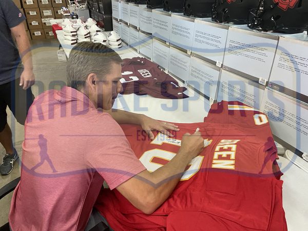 Trent Green Signed Kansas City Custom Red Jersey - Image 3