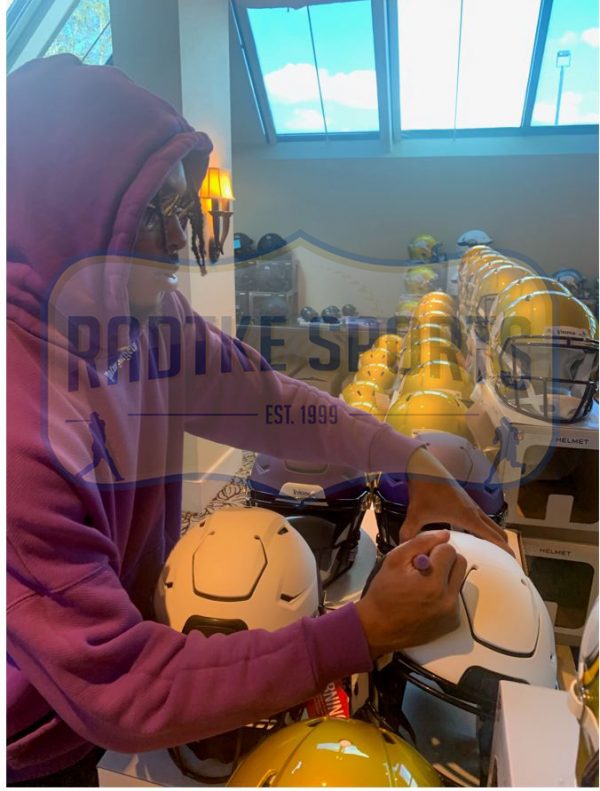 Justin Jefferson Signed Minnesota Vikings Speed Flex Authentic Lunar NFL Helmet - Image 5