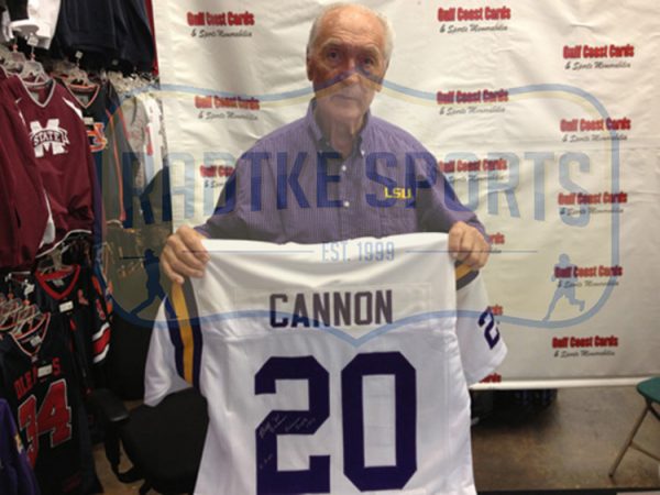 Billy Cannon Signed LSU Framed Custom White Jersey With "1959 Heisman Trophy & CHOF" Inscription - Image 3