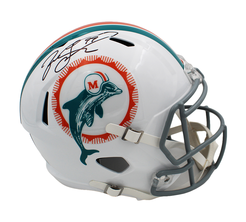Jason Taylor Signed Miami Dolphins Speed Full Size 1972 Throwback NFL Helmet - Image 2