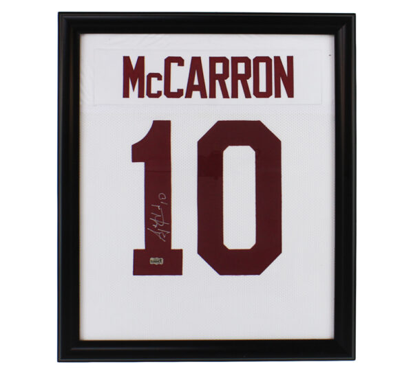 AJ McCarron Signed Alabama Framed Custom White Jersey