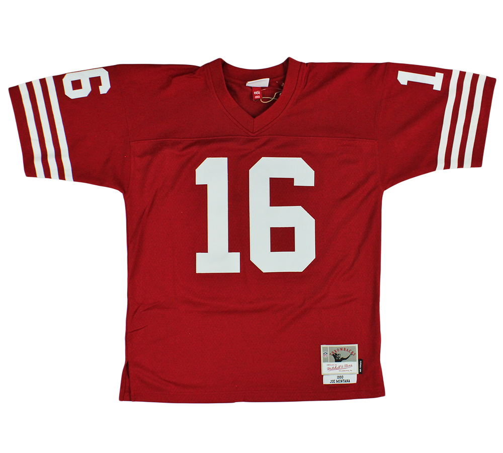 Joe Montana Signed San Francisco 49ers Mitchell & Ness Red NFL Jersey - Image 3
