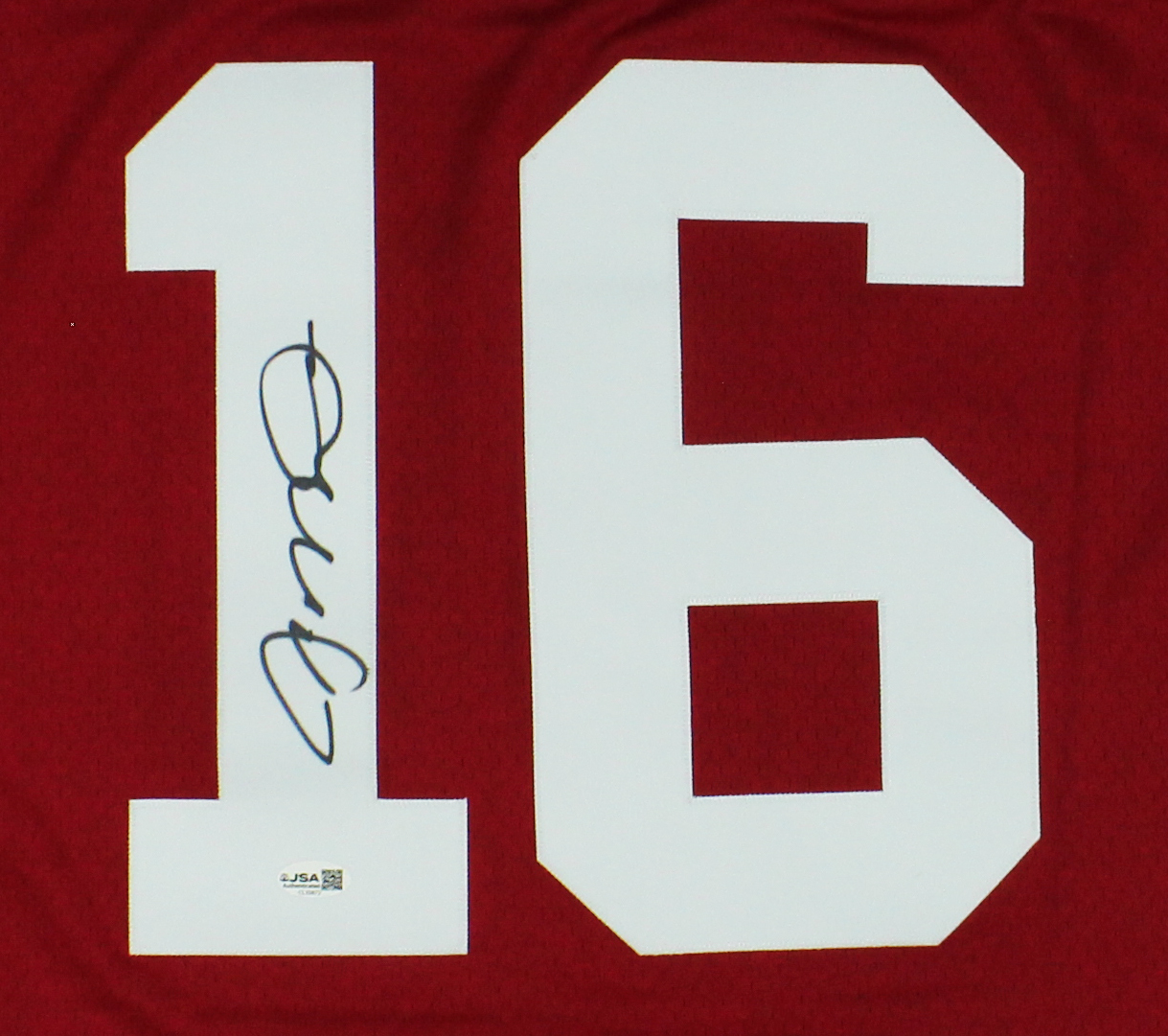 Joe Montana Signed San Francisco 49ers Mitchell & Ness Red NFL Jersey - Image 2