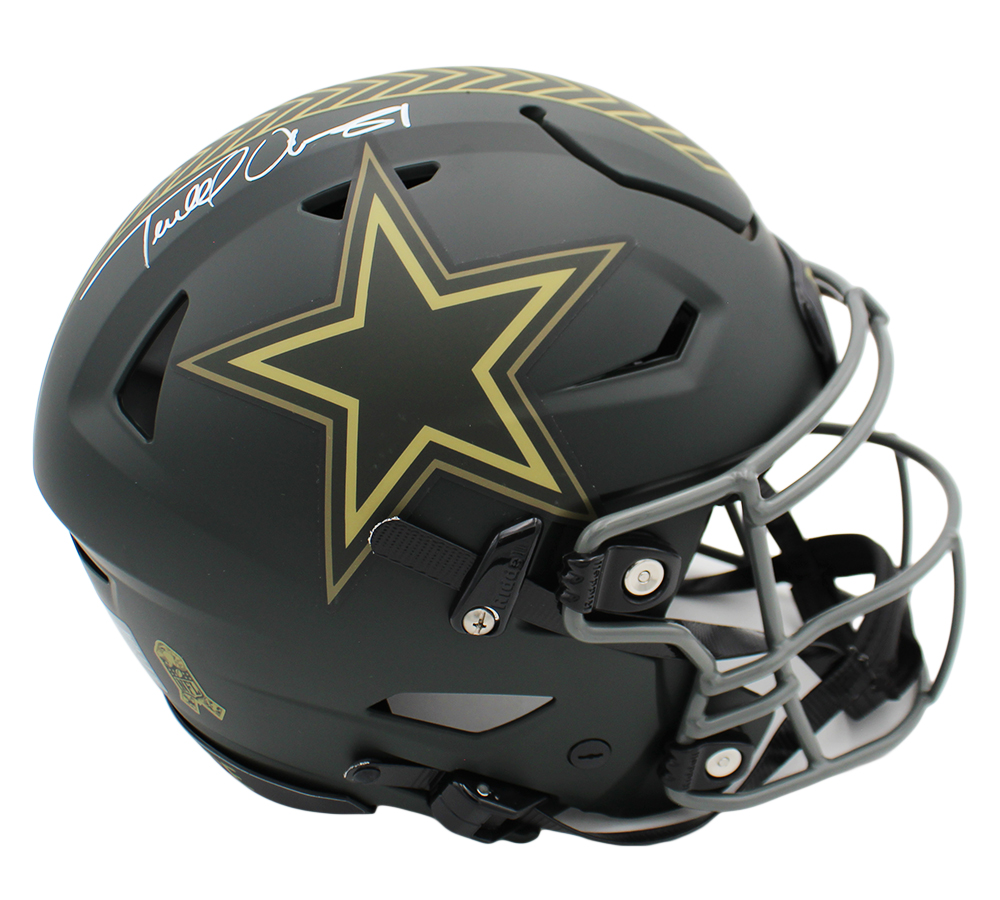 Terrell Owens Signed Dallas Cowboys Speed Flex Authentic Salute to Service 4 NFL Helmet - Image 3