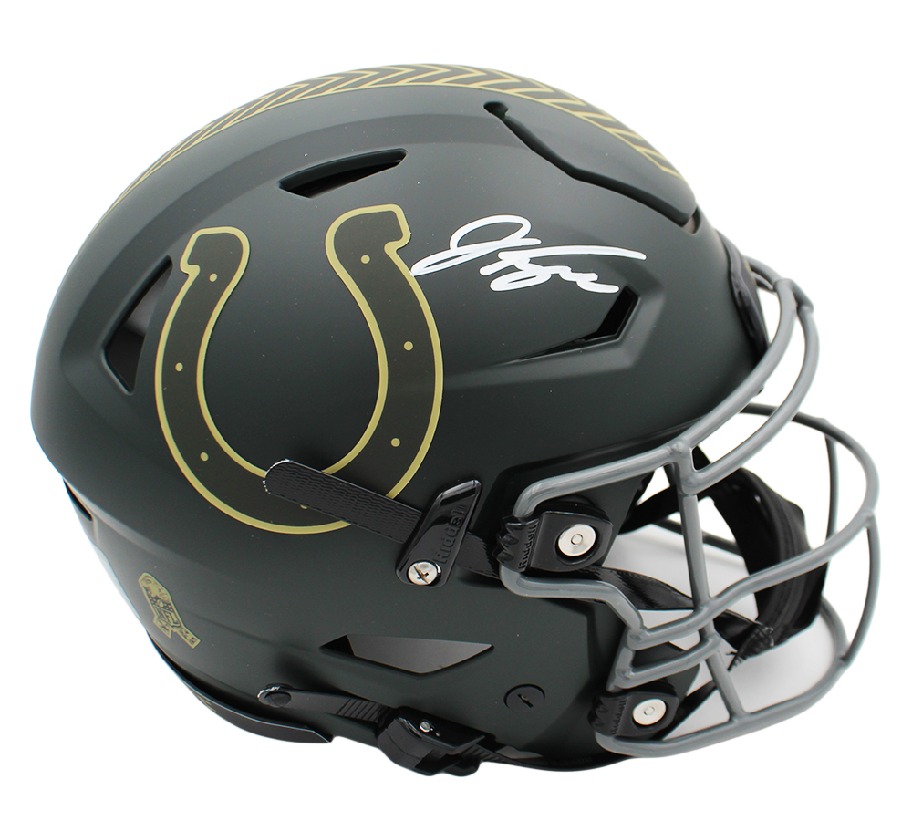 Jonathan Taylor Signed Indianapolis Colts Speed Flex Authentic Salute to Service 4 NFL Helmet - Image 2