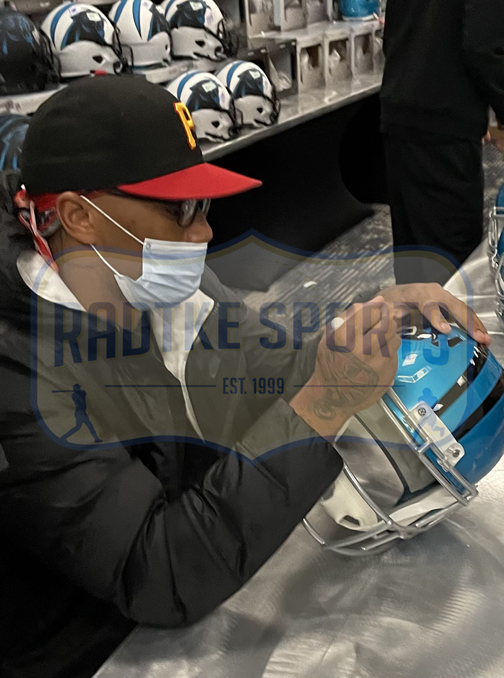 DJ Moore Signed Carolina Panthers Speed Authentic Flash NFL Helmet - Image 2