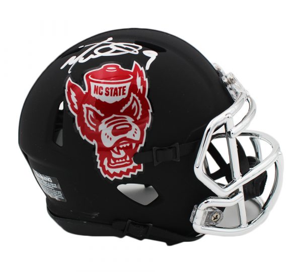 Mario Williams Signed NC State Wolfpack Speed Black NCAA Mini Helmet - Image 2