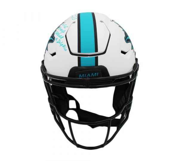 Dan Marino Signed Miami Dolphins Speed Flex Authentic Lunar NFL Helmet with 3 Inscriptions - Image 4