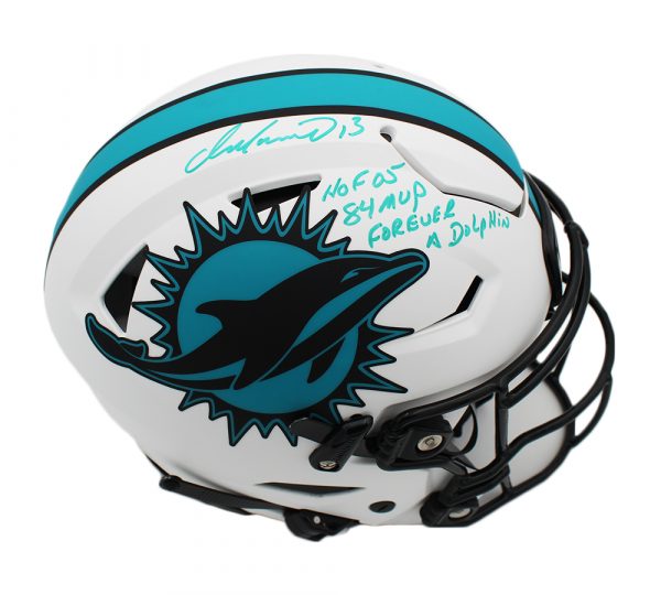 Dan Marino Signed Miami Dolphins Speed Flex Authentic Lunar NFL Helmet with 3 Inscriptions - Image 3