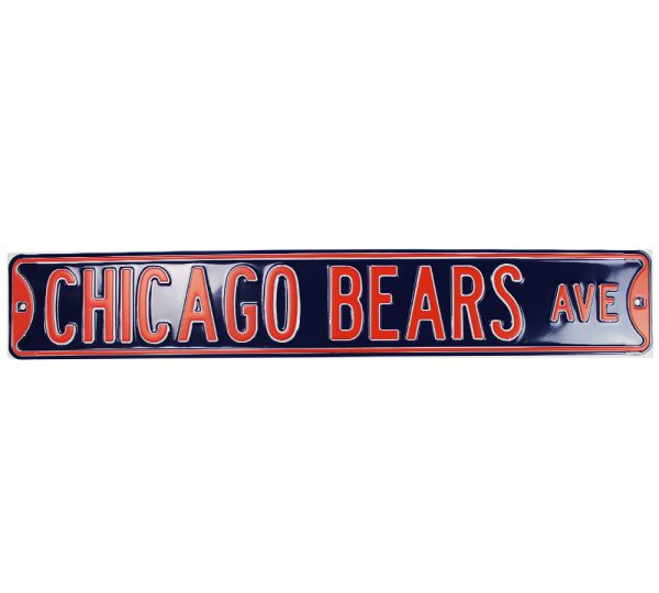 Chicago Bears Avenue Officially Licensed Authentic Steel 36x6 Navy NFL Street Sign - Image 2