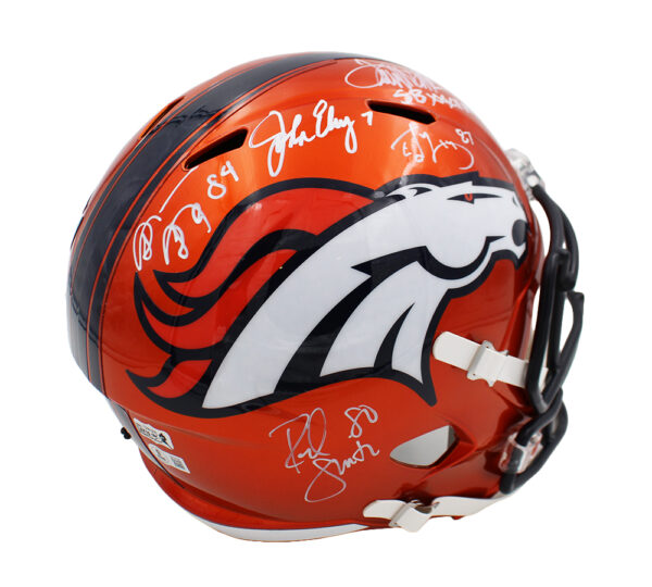Multi-Signed Denver Broncos Speed Full Size Flash NFL Helmet - Image 2