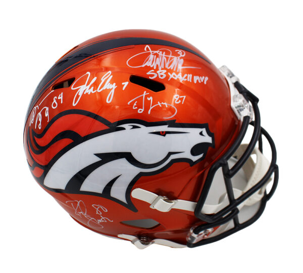 Multi-Signed Denver Broncos Speed Full Size Flash NFL Helmet - Image 3