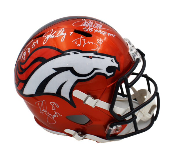 Multi-Signed Denver Broncos Speed Full Size Flash NFL Helmet
