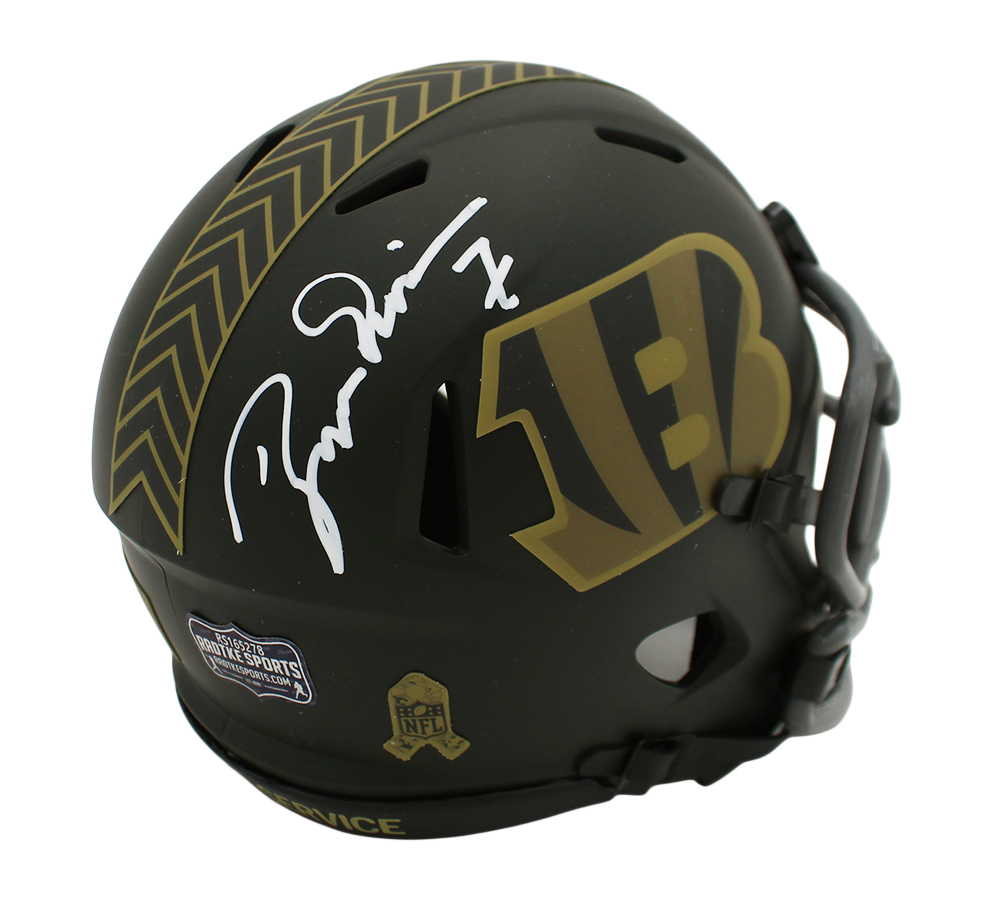 Boomer Esiason Signed Cincinnati Bengals Speed Salute to Service 4 NFL Mini Helmet