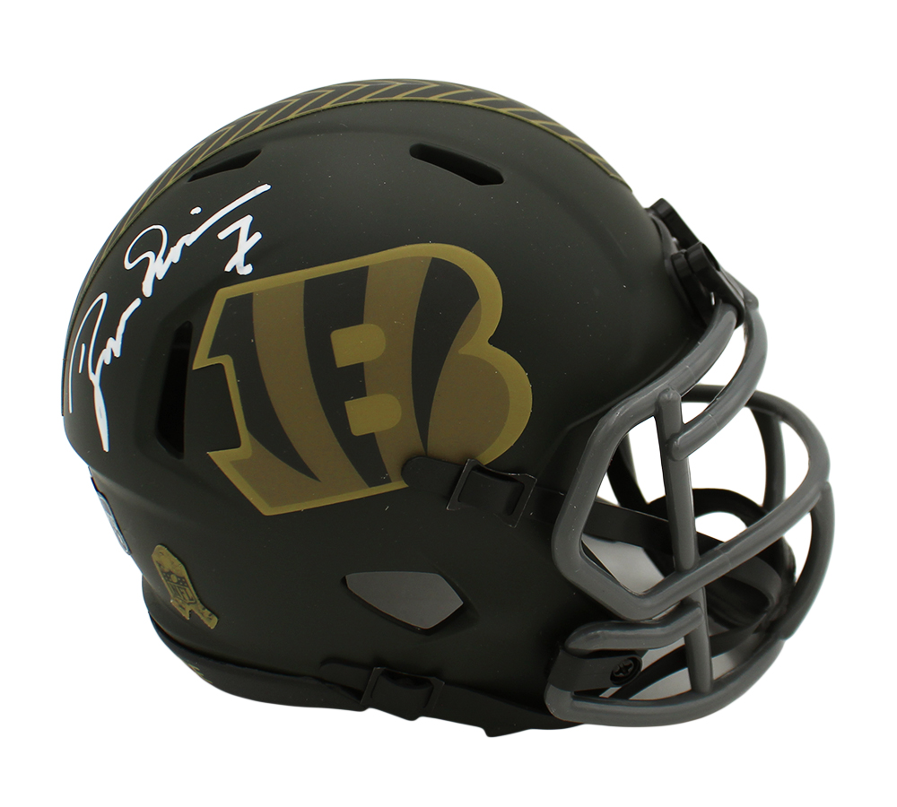 Boomer Esiason Signed Cincinnati Bengals Speed Salute to Service 4 NFL Mini Helmet - Image 2