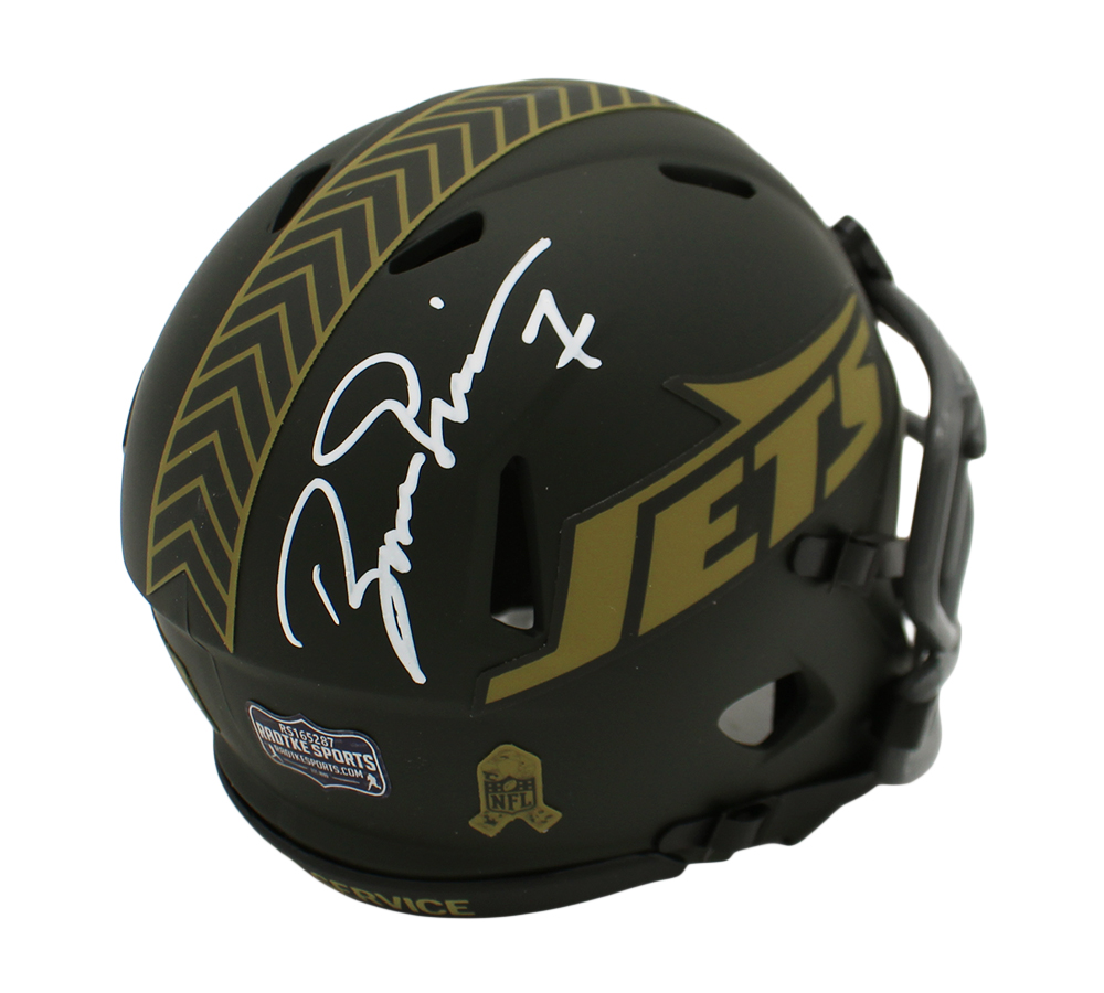 Boomer Esiason Signed New York Jets Speed Salute to Service 4 NFL Mini Helmet