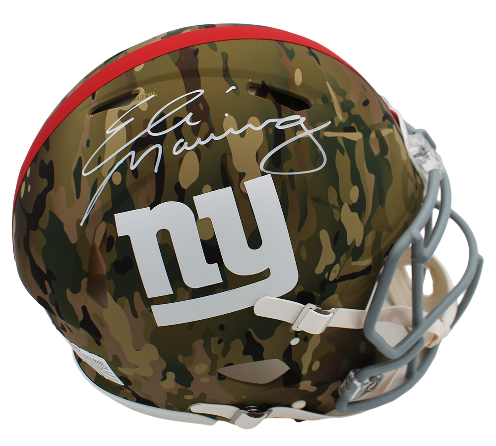 Eli Manning Signed New York Giants Speed Authentic Camo NFL Helmet