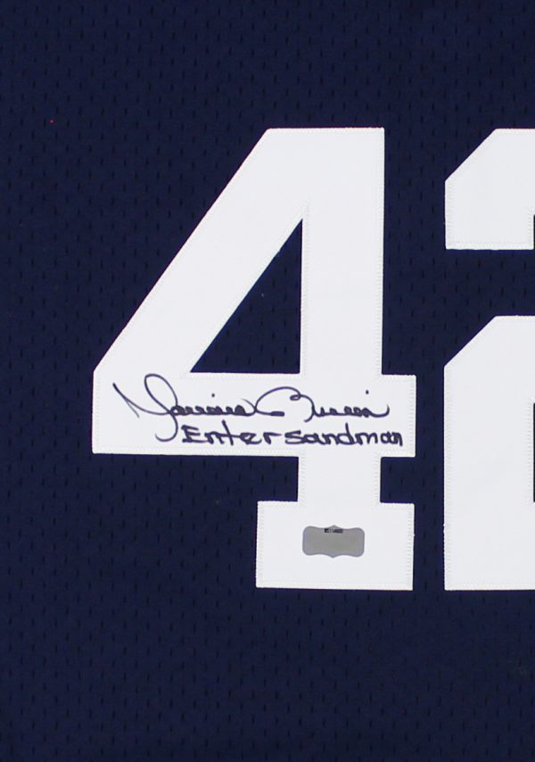 Mariano Rivera Signed New York Yankees Mitchell & Ness Replica Navy Blue Jersey With "Enter Sandman" Inscription - Image 2