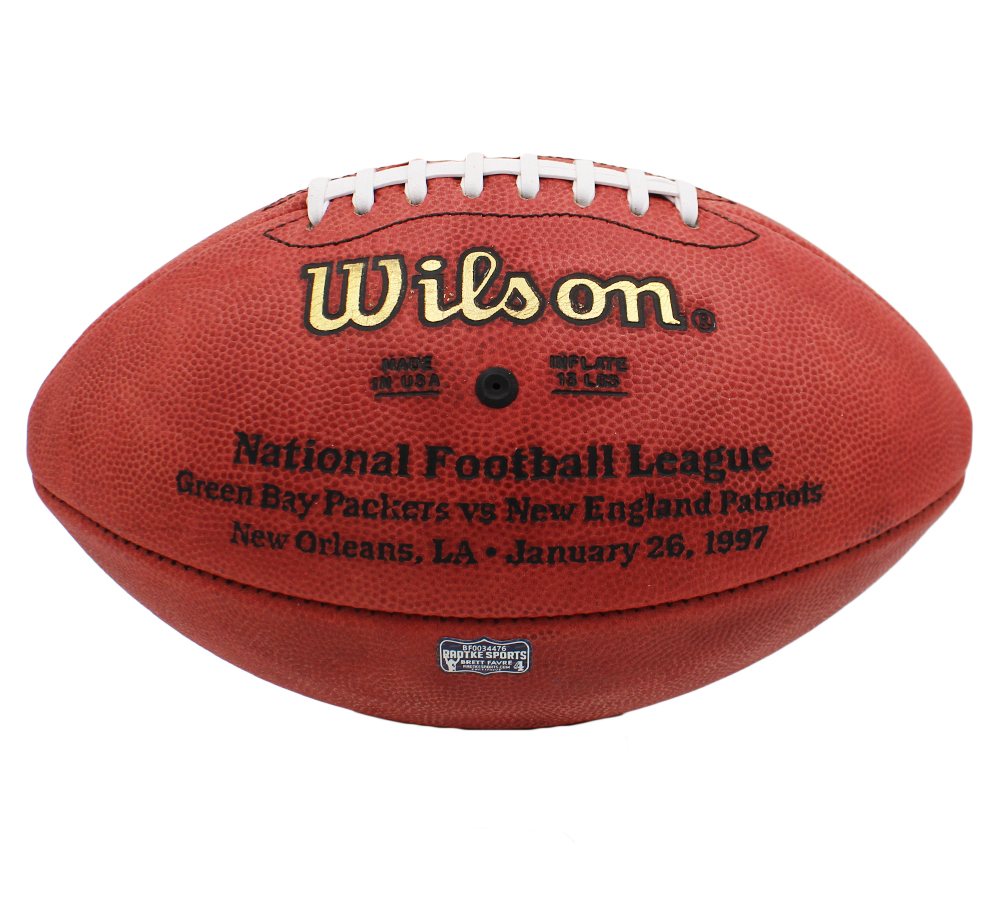 Brett Favre Signed Green Bay Packers Wilson Authentic Super Bowl 31 NFL Football with "Silver Ink" - Image 4