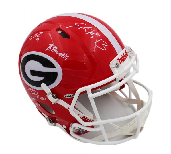 Georgia Bulldogs Team Signed Speed Authentic NCAA Helmet With 7 Signed "Nakobe Dean, James Cook, Jalen Carter, Jordan Davis, Brock Bowers, Devonte Wyatt, Stetson Bennett" - Image 3