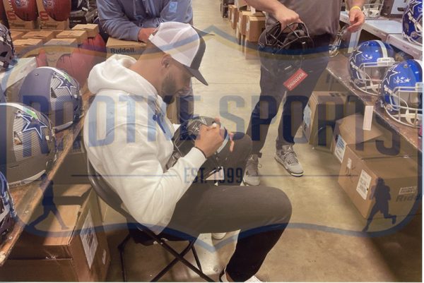 Dak Prescott Signed Dallas Cowboys Speed Authentic Eclipse NFL Helmet - Image 2