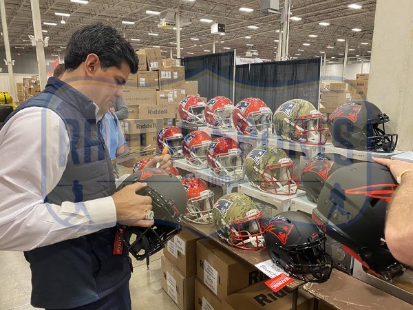 Tedy Bruschi Signed New England Patriots Speed Authentic Eclipse NFL Helmet - Image 2
