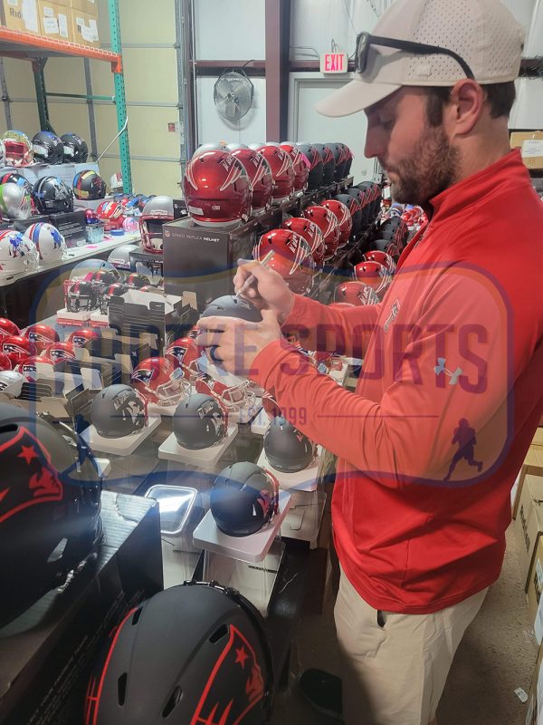 Wes Welker Signed New England Patriot Speed Full Size AMP NFL Helmet - Image 3