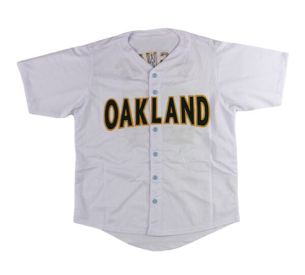Mark McGwire Signed Oakland Custom White Jersey - Image 3
