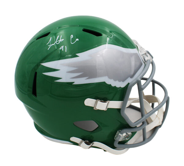 Fletcher Cox Signed Philadelphia Eagles Speed Full Size Kelly Green NFL Helmet