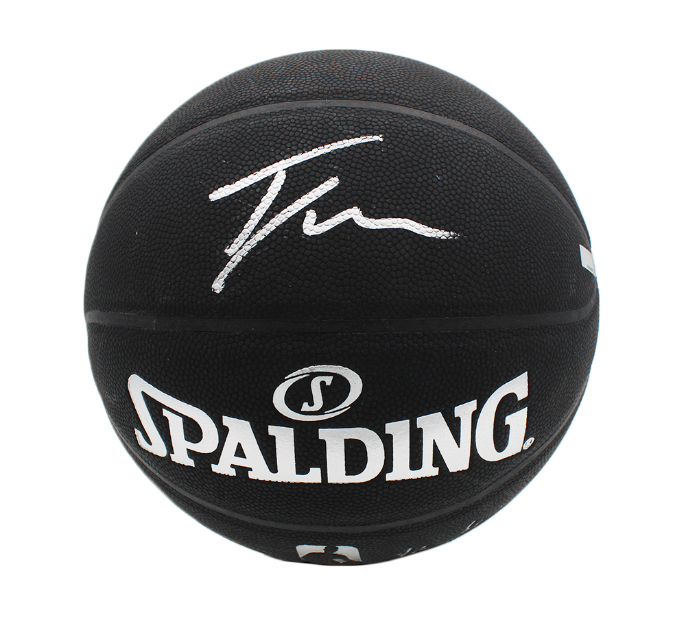 Trae Young Signed Atlanta Hawks Spalding Arena Series Black NBA Basketball