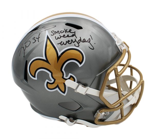 Ricky Williams Signed New Orleans Saints Speed Full Size Flash NFL Helmet with "Smoke Weed Everyday!" Inscription - Image 2