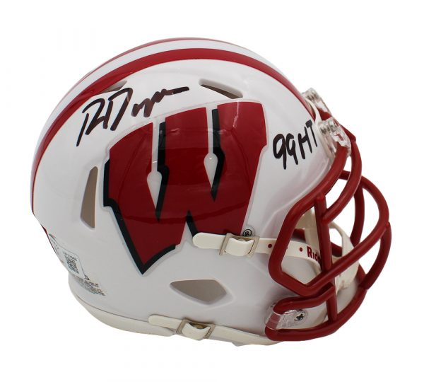 Ron Dayne Signed Wisconsin Badgers Speed NCAA Mini Helmet with "HT99" Inscription