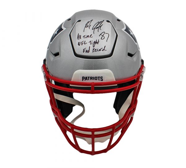 Rob Gronkowski Signed New England Patriots Speed Flex Authentic NFL Helmet With 6 Inscription - Image 2