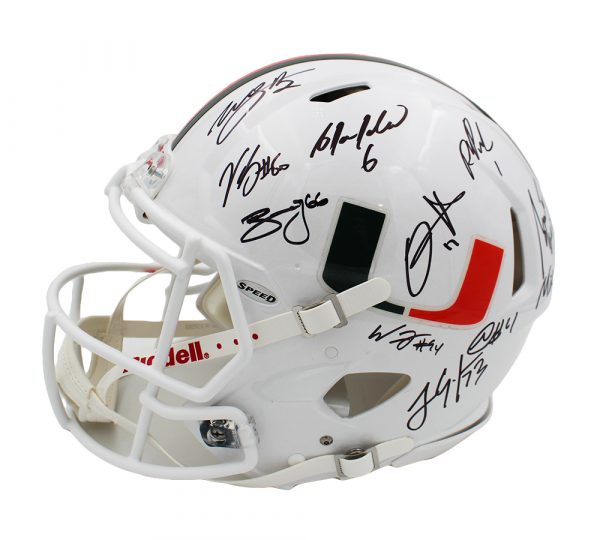 Multi-Player Signed Miami Hurricanes Speed Authentic NCAA Helmet with 19 Signatures - Image 4