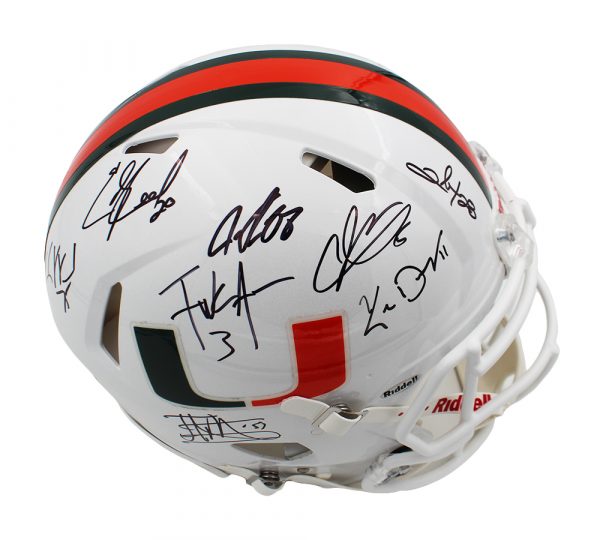 Multi-Player Signed Miami Hurricanes Speed Authentic NCAA Helmet with 19 Signatures - Image 5