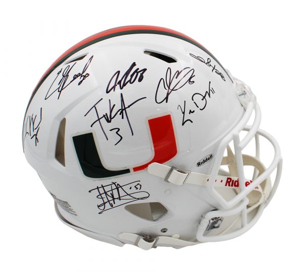 Multi-Player Signed Miami Hurricanes Speed Authentic NCAA Helmet with 19 Signatures