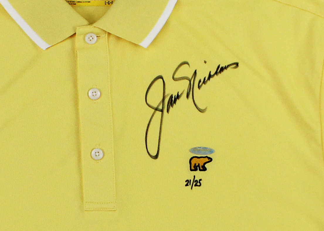Jack Nicklaus Signed Yellow Polo Shirt - Limited Edition 21 of 25 - Upper Deck Authenticated - Image 2