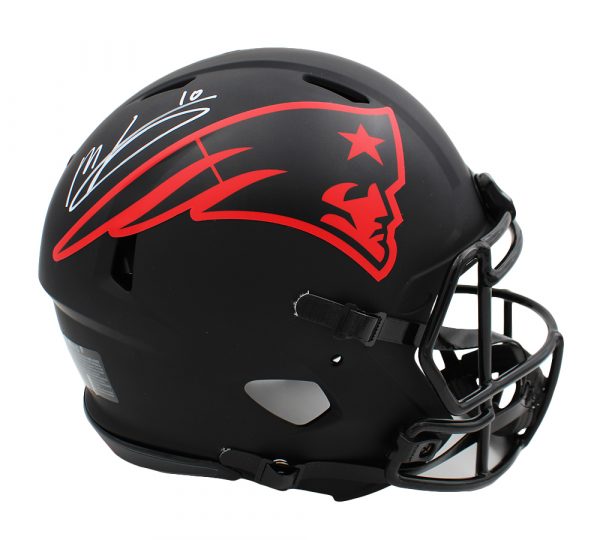 Mac Jones Signed New England Patriots Speed Authentic Eclipse NFL Helmet - Image 2
