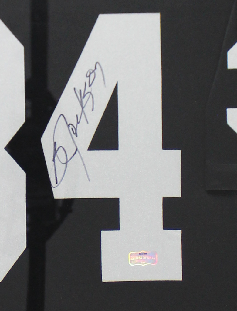 Bo Jackson Signed Las Vegas Raiders Nike Game LED Framed Black NFL Jersey - Image 3
